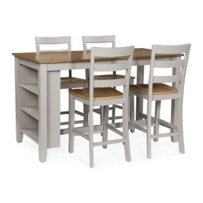 Harperfeld - Dining Room Counter Table Set (Set of 5) - Natural / Gray