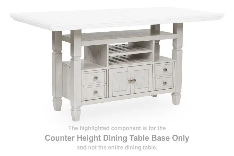 Robbinsdale - Rectangular Dining Counter Table Base - Antique White