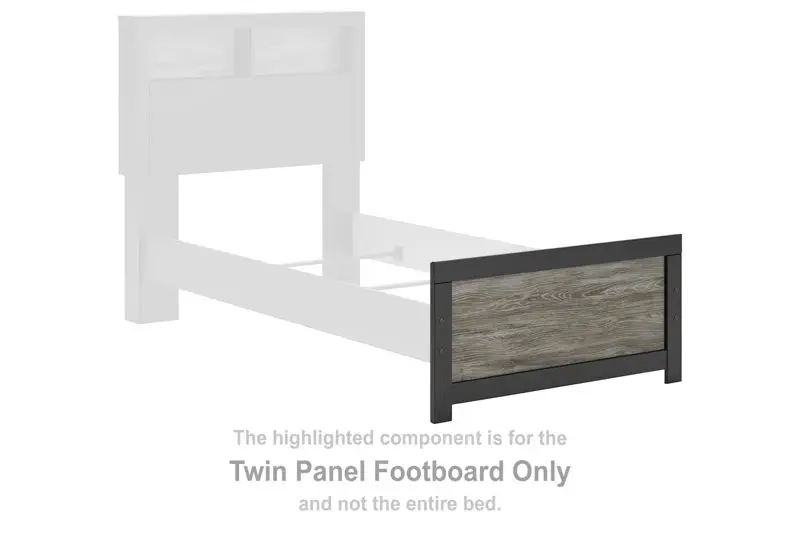 Broachmyn - Twin Panel Footboard - Black / Gray