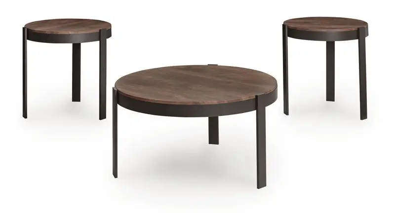 Horizon Hills - Occasional Table Set (Set of 3) - Brown / Black