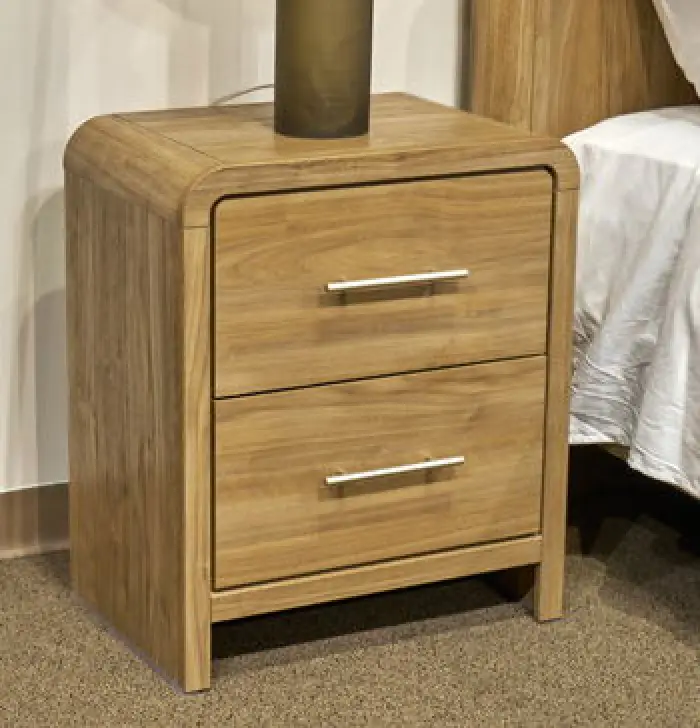 Gramburg - Two Drawer Night Stand - Warm Natural Brown