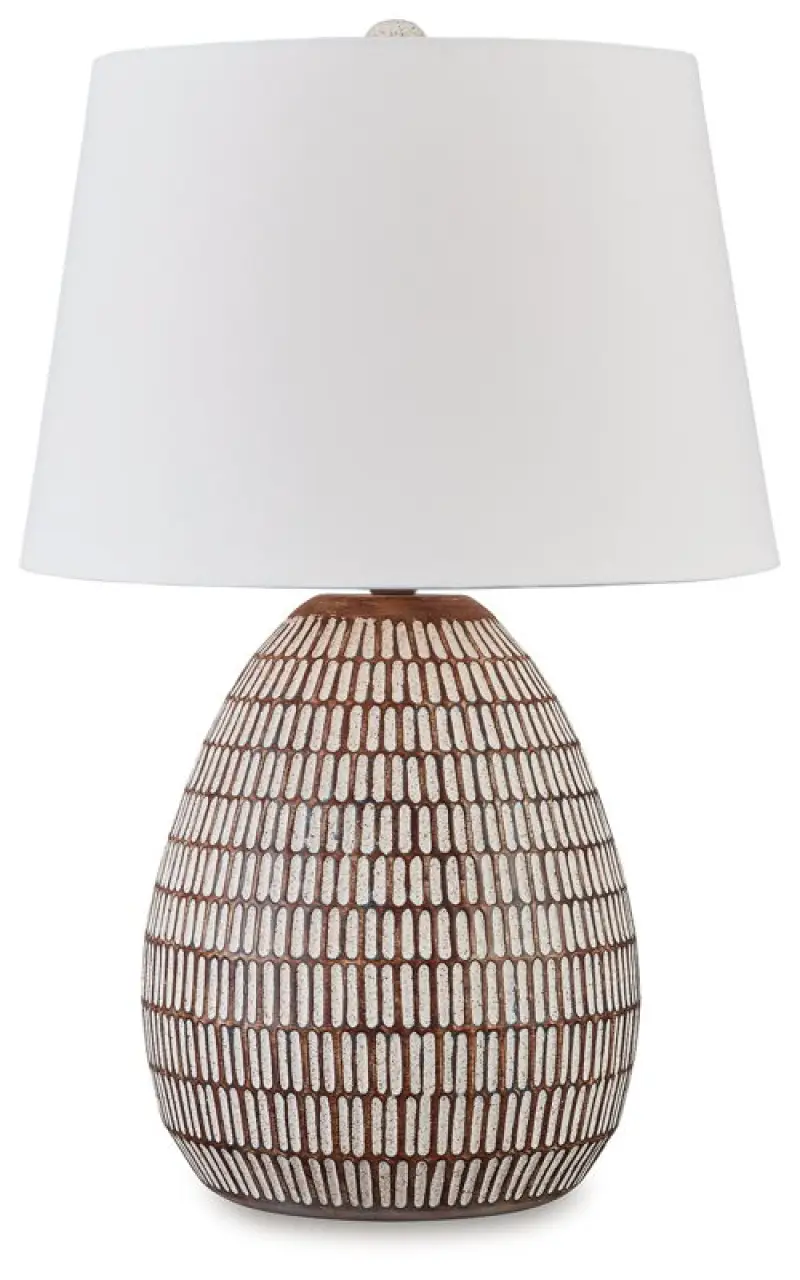 Darrich - Metal Table Lamp - Beige / White