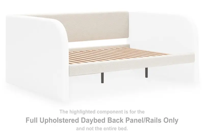 Arloster - Full Upholstered Daybed Back Panel Rails - White