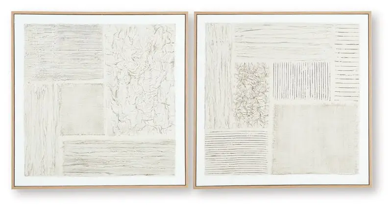 Andorfield - Wall Art Set (Set of 2) - Beige / Black / White