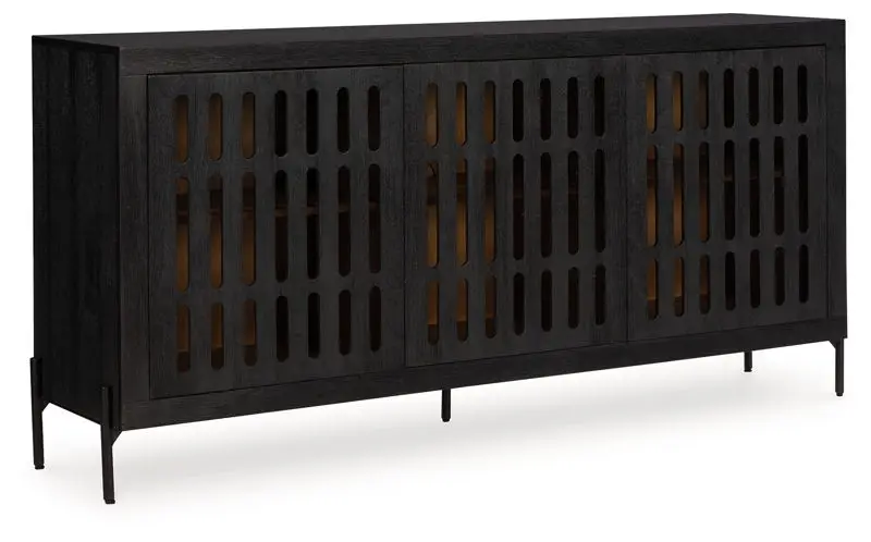 Vallisburg - Accent Cabinet - Black / Natural
