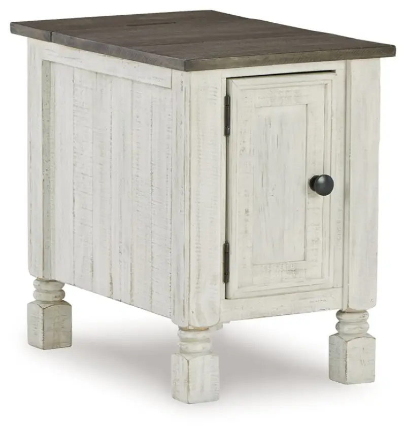 Havalance - Chair Side End Table - White / Gray