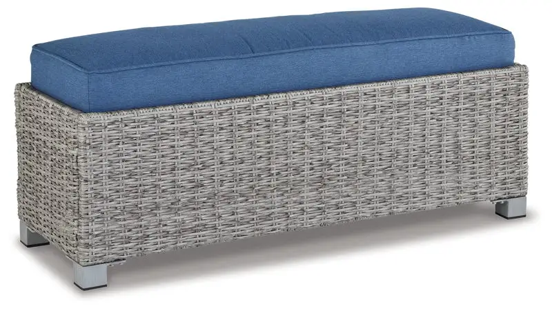Naples Beach - Bench with Cushion - Light Gray